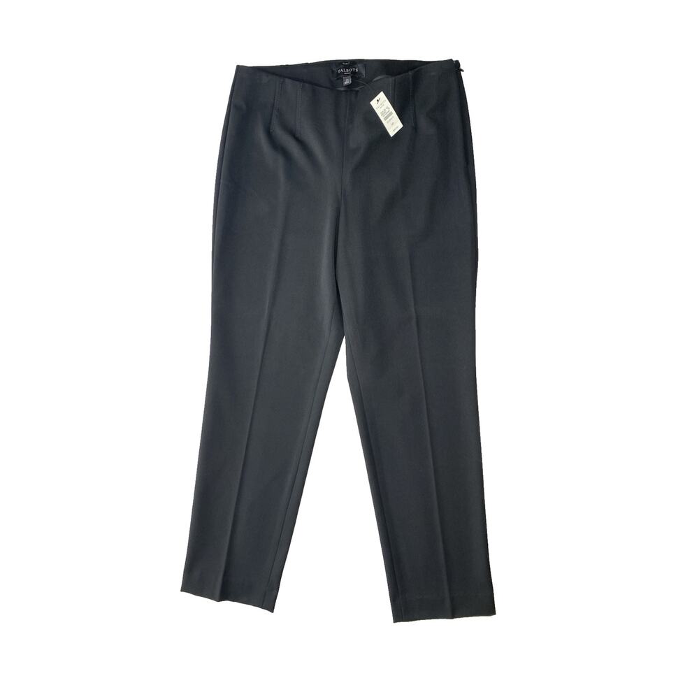 Talbots Pants Womens Size 4P Petite Curvy NEW Black Straight Career Office Wear